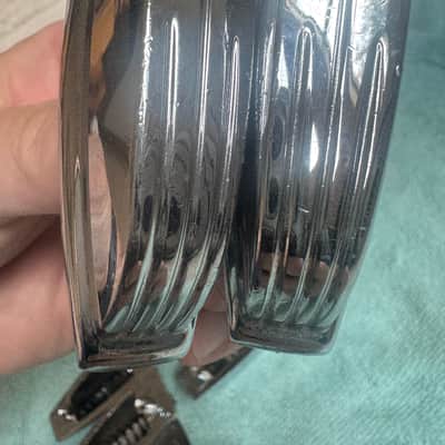Ludwig Lot of 8 Vintage Large Classic Lugs for Floor Tom or Bass  Drum - #2 80s - Chrome image 13