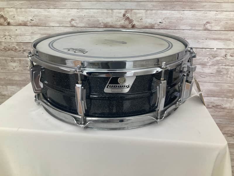 Used Ludwig LM404 Acrolite 5x14" 8-Lug Aluminum Snare Drum with Black/White Badge image 1