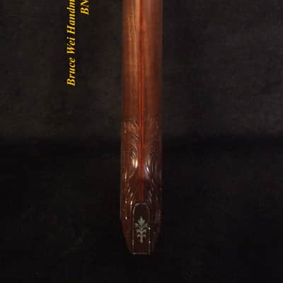 Handcrafted 5 String Banjo Neck, Solid Walnut HummingBird Inlay, Heel Carved BN-2018 Bruce Wei image 2