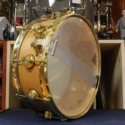1998 DW Craviotto 5x14 Solid Shell Snare Drum in Satin Maple Finish image 5