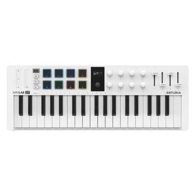 Arturia MiniLab 37 mk3 MIDI Keyboard & Pad Controller (White)