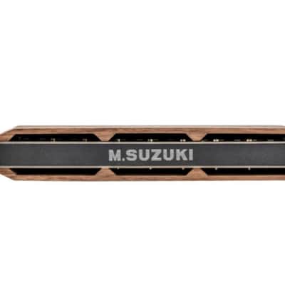 Suzuki S-64CW Sirius 16 Hole Chromatic Cross Harmonica. Wood Cover image 2