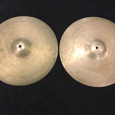 14" Vintage Italian Zanchi Revere Paper Thin Hi Hat Cymbals UFIP K 608g/636g #494 image 1