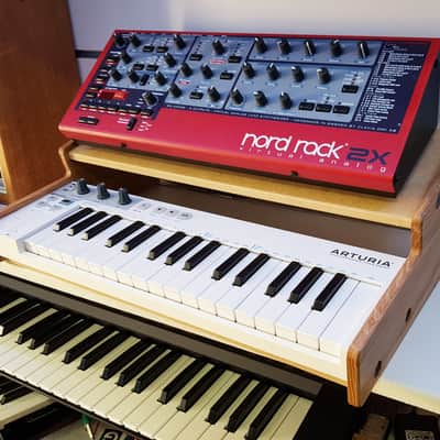 Solid Oak Arturia Keystep with Additional Shelf for Synths Effects Etc image 4