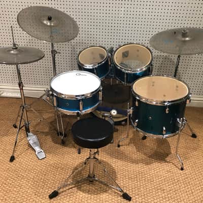 Ludwig Accent CS Combo Junior c.2020 - Blue/green sparkle (depending on the light) image 4