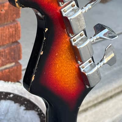 1960s MIJ Rexina Kawai Teisco Short Scale Electric Bass Guitar~Tri Tone Brown Sunburst~Lots of Mojo!~*SALE*~VIDEO!~ image 14