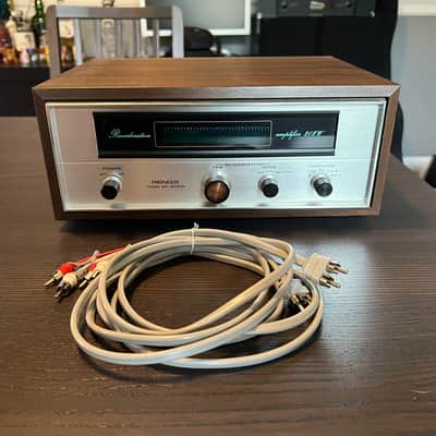 Pioneer SR-202W Reverb Amplifier 1971 - 1977 - Silver with Wood Sides image 4