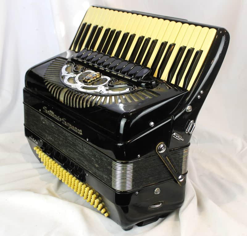 7447 - Black Settimio Soprani Artist VI Piano Accordion LMMH | Reverb