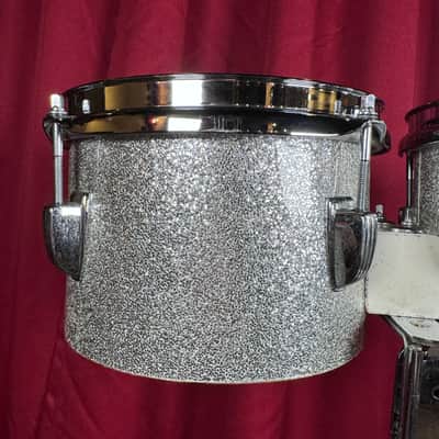 Vintage Ludwig 6" & 8" Tunable Bongos Silver Sparkle image 9