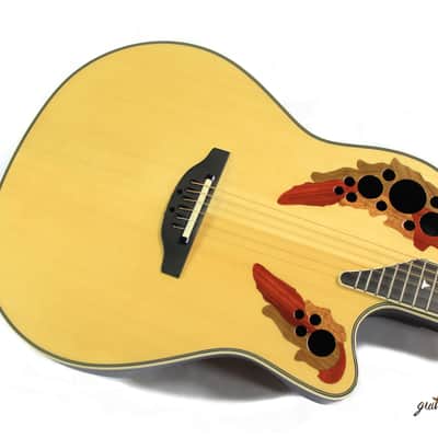 Ovation Elite 2078 AX-4 Deep Contour Acoustic/Electric Guitar - Natural w/ Case image 4