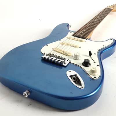 Stratton Blue Body 6-String Electric Guitar w/ Gig Bag Great! image 8