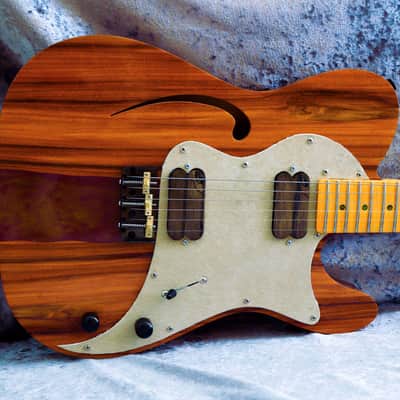 GB Liuteria Traditional Tele semi hollow rosewood and purple resin image 3