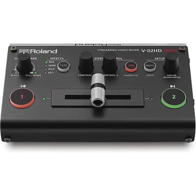 Roland V-02HD MK II Multi-Format Audio/Video Mixer for Professional Streaming with Two HDMI Cameras, 10-Channel Audio Mixing, and Video Effects (V-02HD MK II)