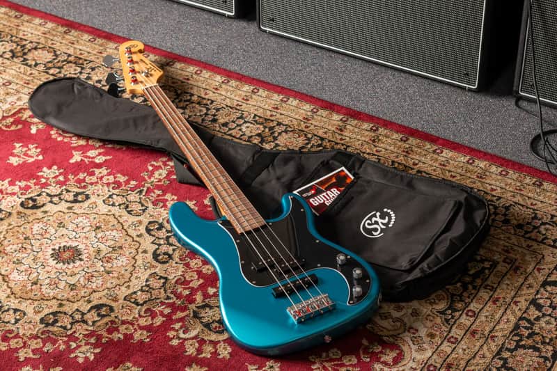 SX VTG Series Vintage PJ Style Bass Guitar | Lake Placid Blue image 1
