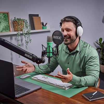 RODE NT1 Signature Series Studio Condenser Microphone with HF6 True Condenser Capsule for Studio Usage (Green) image 4