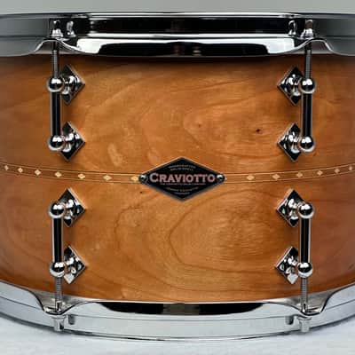Craviotto 20/12/14" Solid Cherry Drum Set w/ Cherry Inlay - Kit #1161 image 12