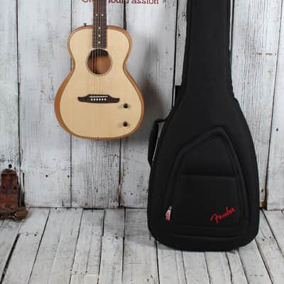 Fender Highway Series Parlor Acoustic Electric Guitar Natural w Deluxe Gig Bag image 2