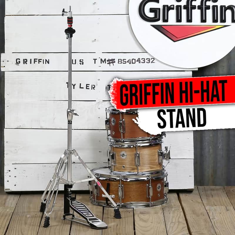 GRIFFIN Hi-Hat Stand | HiHat Cymbal Hardware Drum Pedal Holder Percussion Mount image 1