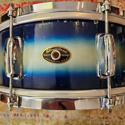 Slingerland No. 151 14x5.5" 3-ply Student Model Snare - Blue/Silver Duco 1960s image 3