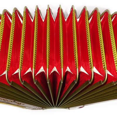 Rare 5 Row Button Accordion Record C System 123 Bass Buttons, made in Italy, New Straps, Original Case 2098, Wonderful Rich sound! image 10
