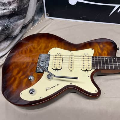Godin Solidac Piezo HSH Electric Guitar - Standard and Piezo Outputs - 2002 Quilted Maple Top image 2