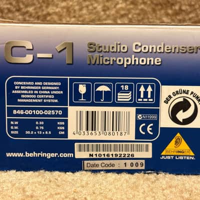 Behringer C-1 Large Diaphragm Condenser Microphone W/Clip & Case image 8