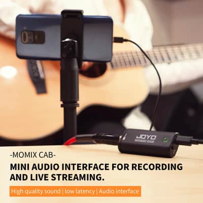 JOYO Guitar Audio Interface for Phone, Direct Monitoring with 6.35mm Input & 3.5mm Headphone Out, USB-C & Lightning Plug & Play, Portable Pocket Size (MOMIX CAB) image 2