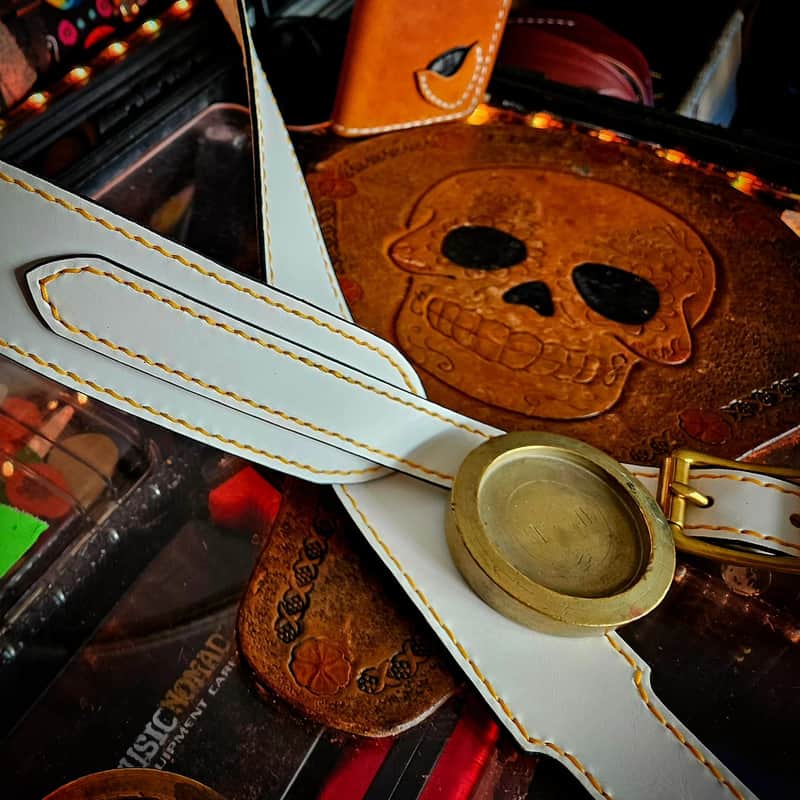 White Wolf - Handmade and hand stitched leather guitar strap [SOLD, MORE MADE TO ORDER] image 1