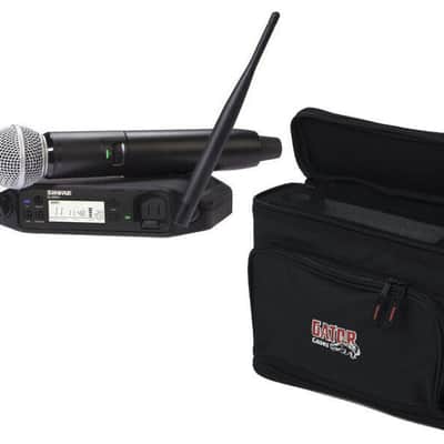 Shure GLXD24+/SM58-Z3 Digital Wireless Handheld System w SM58 Microphone + GM-1W bundle image 1
