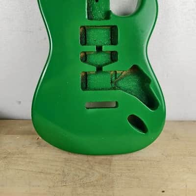 Green Poplar Wood Strat Stratocaster Style Guitar Body image 1