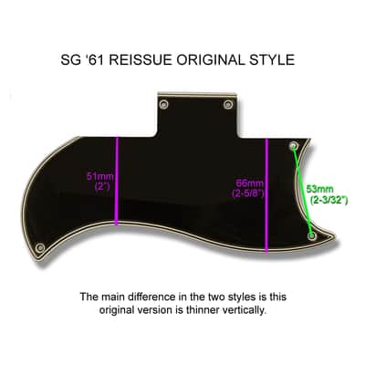 Wide Bevel 5 Ply Black & Cream Half Face Pickguard for 1991-2004 Gibson SG '61 Reissue image 6