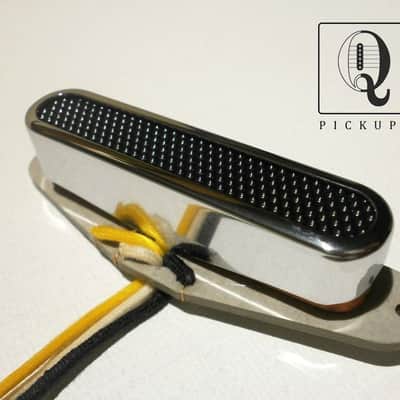 Telecaster Neck Pickup Chrome Plated Open Cover Black Foil Alnico Hand Wound Coil Tap by Q pickups image 1