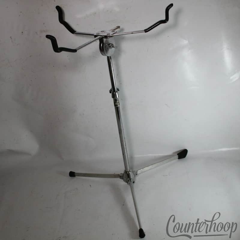 Slingerland Flush/Flat-Base Snare Drum Stand Black/Gold Niles,IL Top Basket 60s image 1