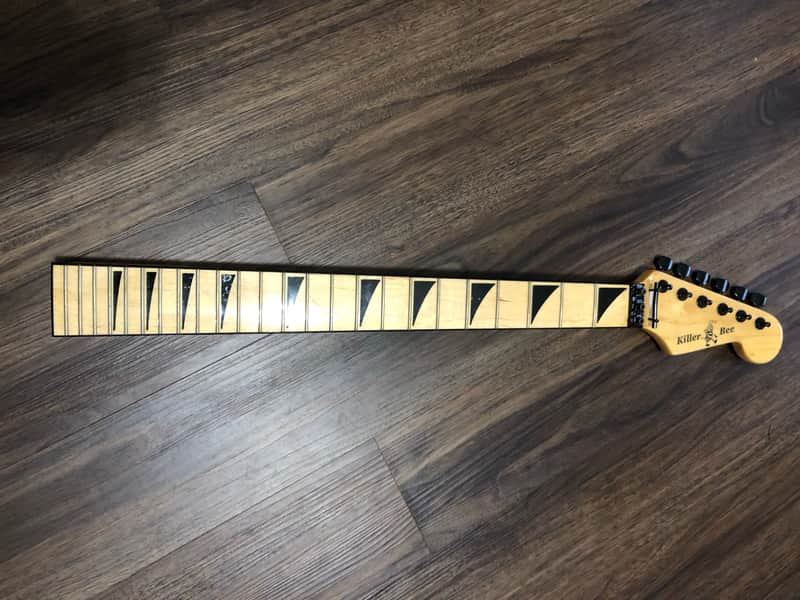 Floyd Rose maple strat neck with shark fin inlays image 1