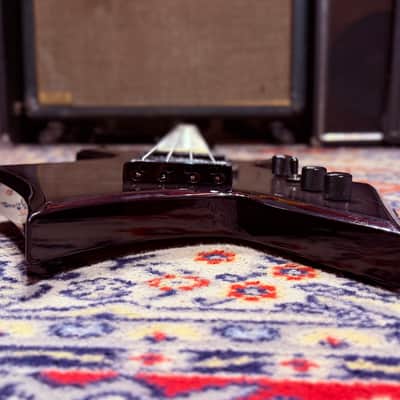 2000 B.C. Rich N.J. Neck Thru Series Warlock Bass - Made In Korea - Transparent Black w/ Coffin Case Bild 12