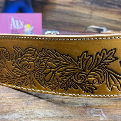 Blue Bell Straps  MONTEREY Artisan Custom for Al’s Music Factory  Aniline Patina Washed Silver Hardware image 5