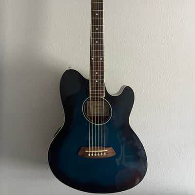 Ibanez TCY10E-TBS Talman Spruce / Sapele Double Cutaway 2019 - 2021 - Transparent Blue Sunburst image 1