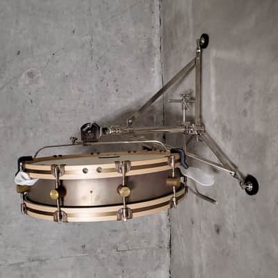 A&F Drum Co. Gunshot Snare 2021 Raw Brass With Wood Hoops image 6