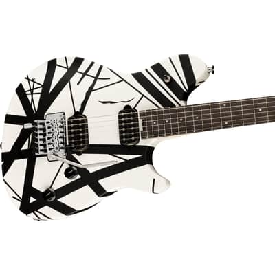 EVH Wolfgang Special Striped Series Guitar w/ Ebony Fingerboard and Gig Bag - Black and White image 2