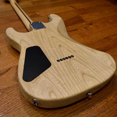 Super-Strat Style Electric Guitar - Natural Finish, Dual Humbucker, w/ Hardshell Case image 13