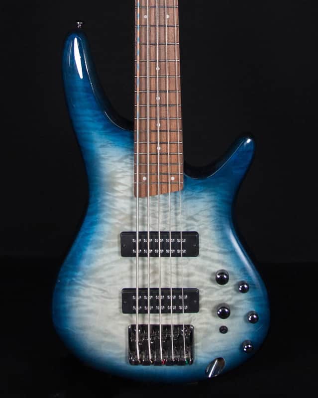 Ibanez SR405EQM 5-String Electric Bass, Stained Cosmic Blue Starburst image 1