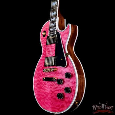 Gibson Custom Shop M2M Les Paul Custom Chablis Pink 5A Quilt Maple Top 1-Piece Mahogany Body 9.60 LBS image 2
