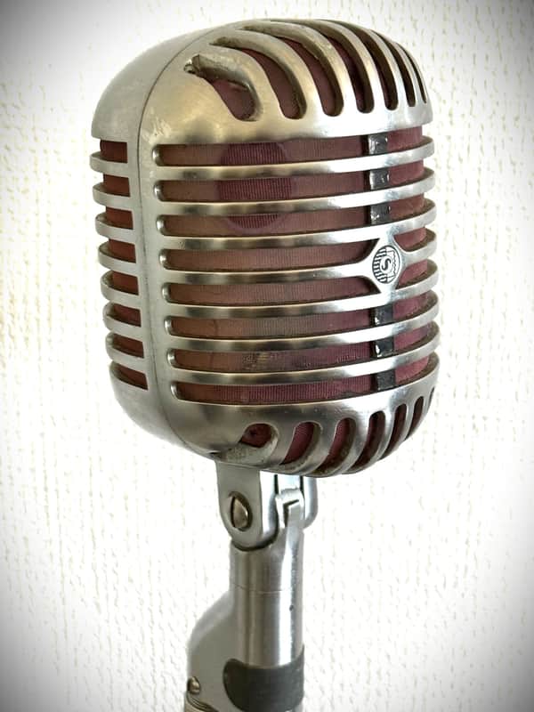Vintage 1940s Shure 55 'Fatboy' Dynamic Microphone, works w/stand