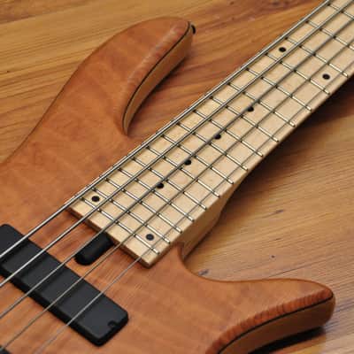 Fodera Monarch Std Special Doctorbass Edition Bird's eye Maple 5 string 19mm spacing - Figured Redwood top image 10