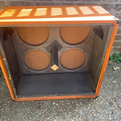 Vintage 1970 1971 Orange 4x12 speaker for amp cabinet empty plywood back very good condition for OR100 120 etc image 5