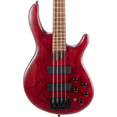 Cort B4ELEMENTOPBR Artisan Series B4 Element Bass Guitar. Open Pore  Burgandy Red image 7