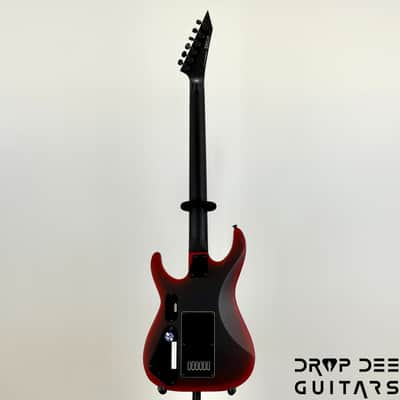 ESP LTD M-6 Evertune 30" Baritone Black Metal Electric Guitar - Black Red Burst Satin image 13