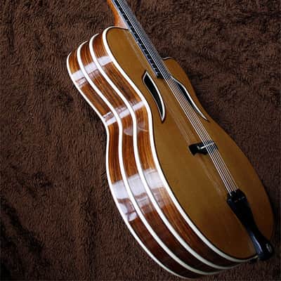 One Of A Kind German Handmade Flat Top Jazz Guitar 1970s Natural Gloss All Solid Woods image 11
