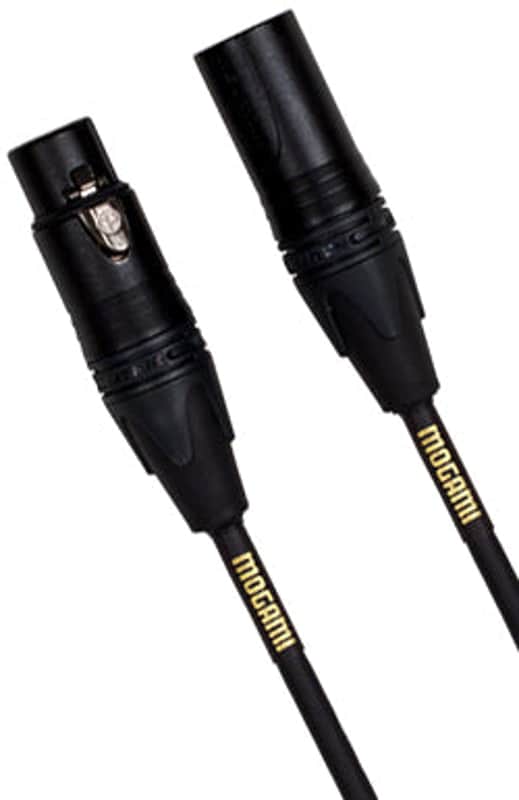 Mogami GOLD STAGE-30 Right-Angle Female 3-Pin XLR to Straight Male XLR Mic Cable (30') image 1