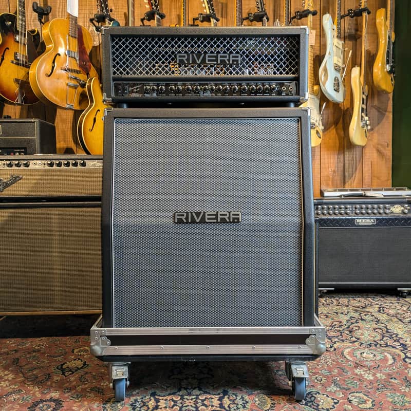 RIVERA KNUCKLEHEAD REVERB + CAB RIVERA LOS BOTTOM SUB1 + FLIGHT CASE- 2000's image 1